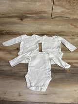 Bundles 3pk Long Sleeve Bodysuit Set White sz 0-3m