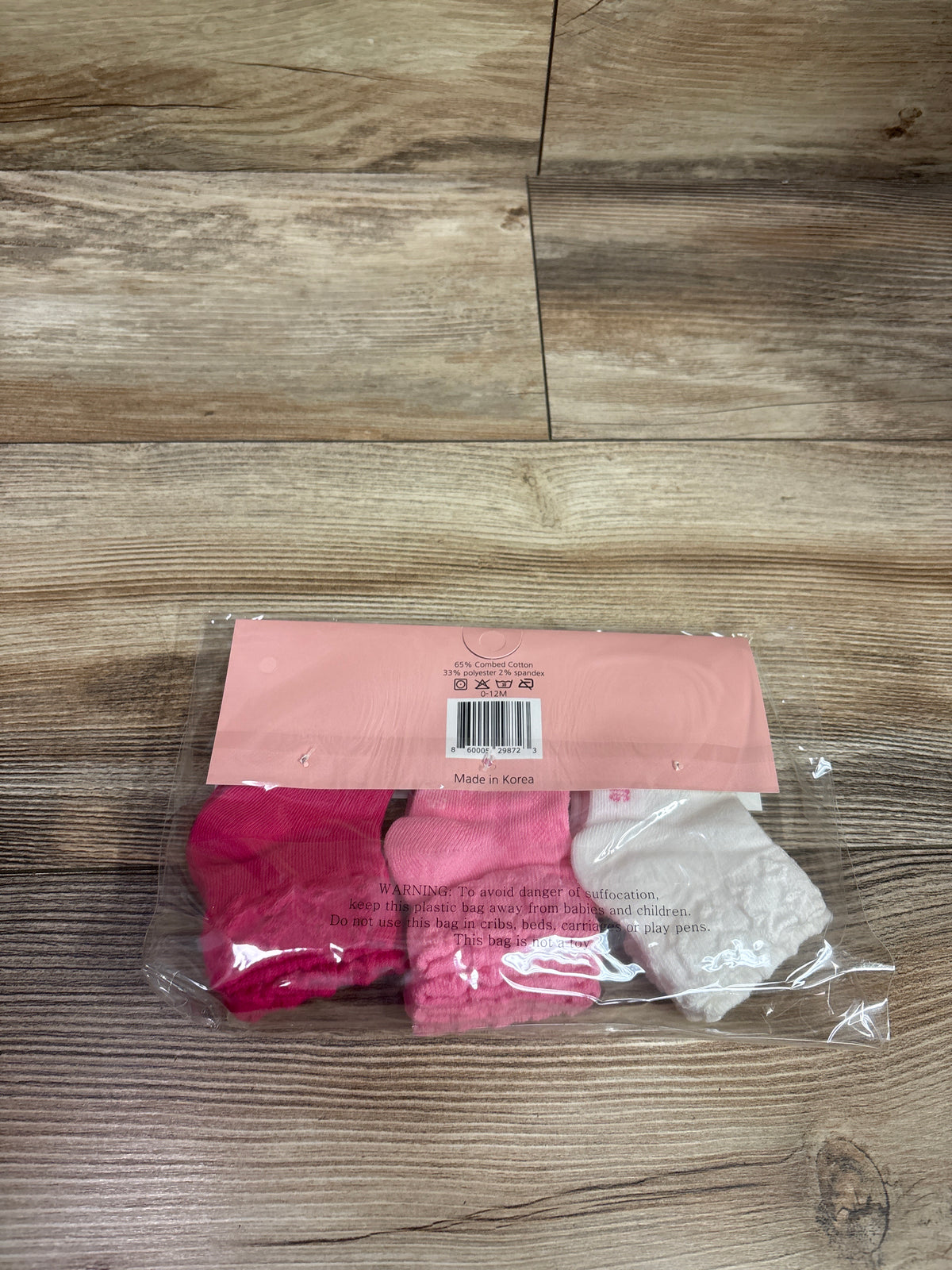 NEW Comfort by ITG 6pk Girls Socks Pink sz 0-12m