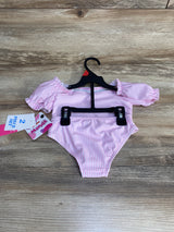 NEW Disney Junior Minnie Mouse 2pc Striped Swimsuit Pink sz 2T