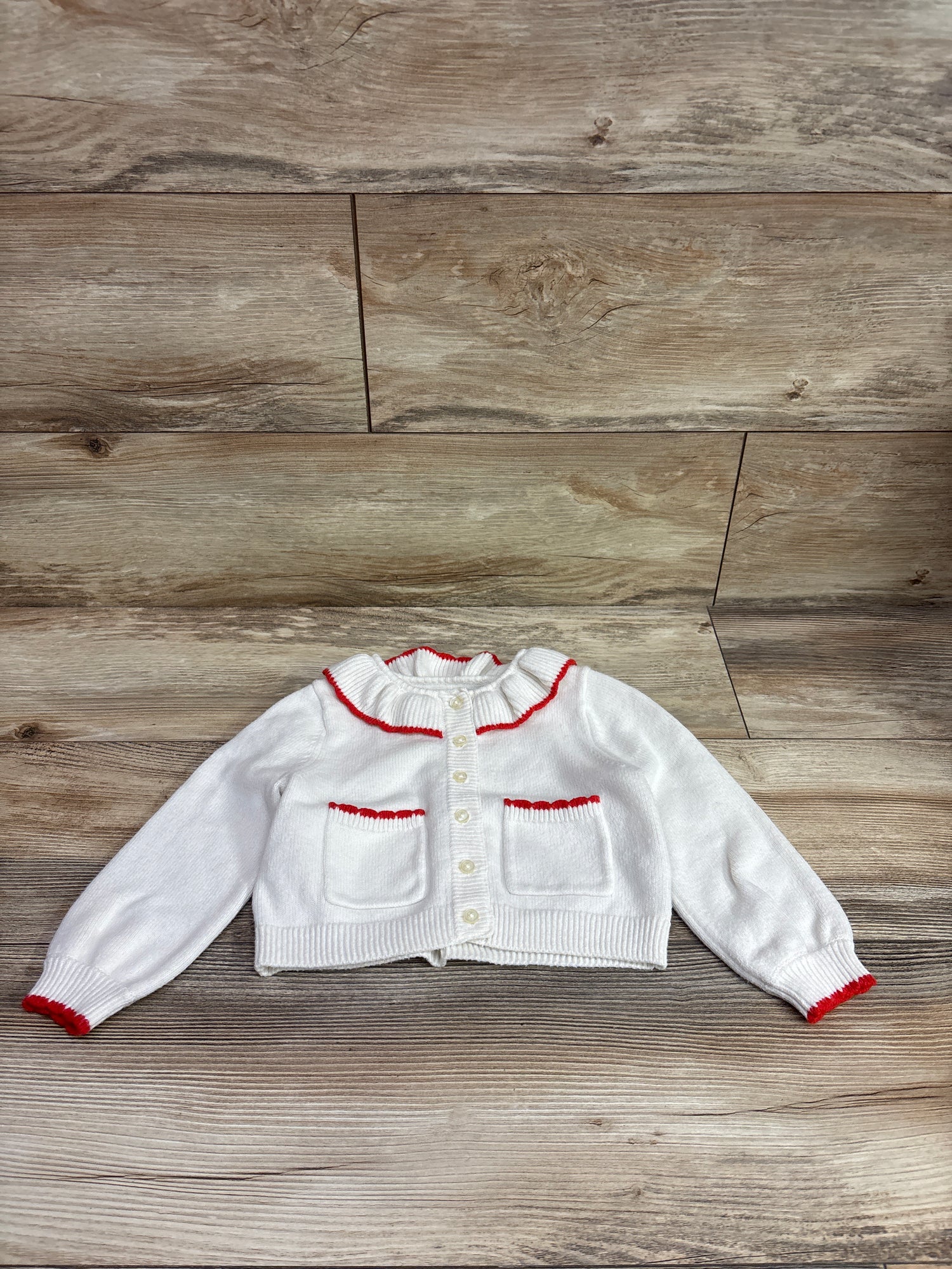 Amazon Essentials x Sofia Grainge Knit Cardigan Sweater White sz 3T