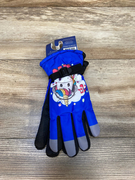 NEW ThermaWear Kid's Blue Unicorn Winter Ski Gloves