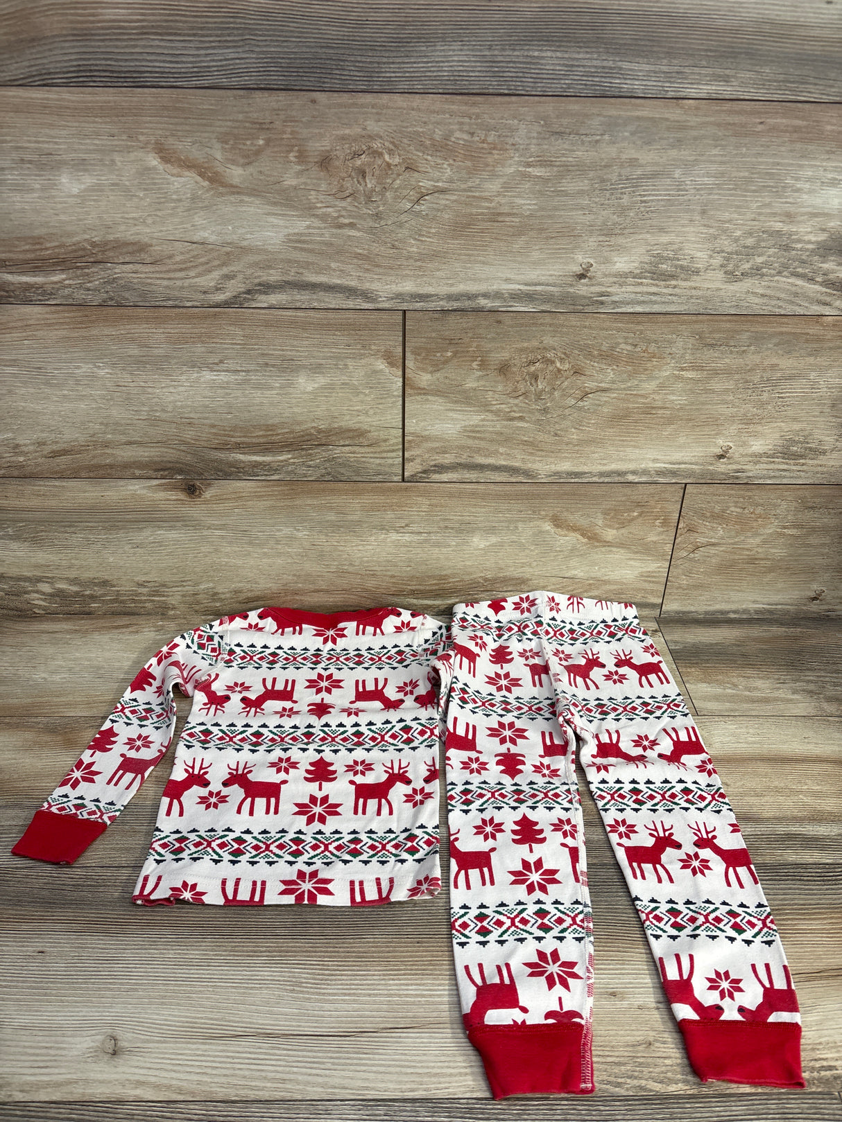 Hanna Andersson Holiday Dear Deer HannaJams Pajama Set Red sz 4T