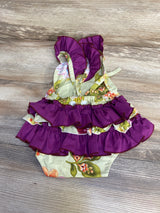 Floral Ruffle Romper Green sz 12m