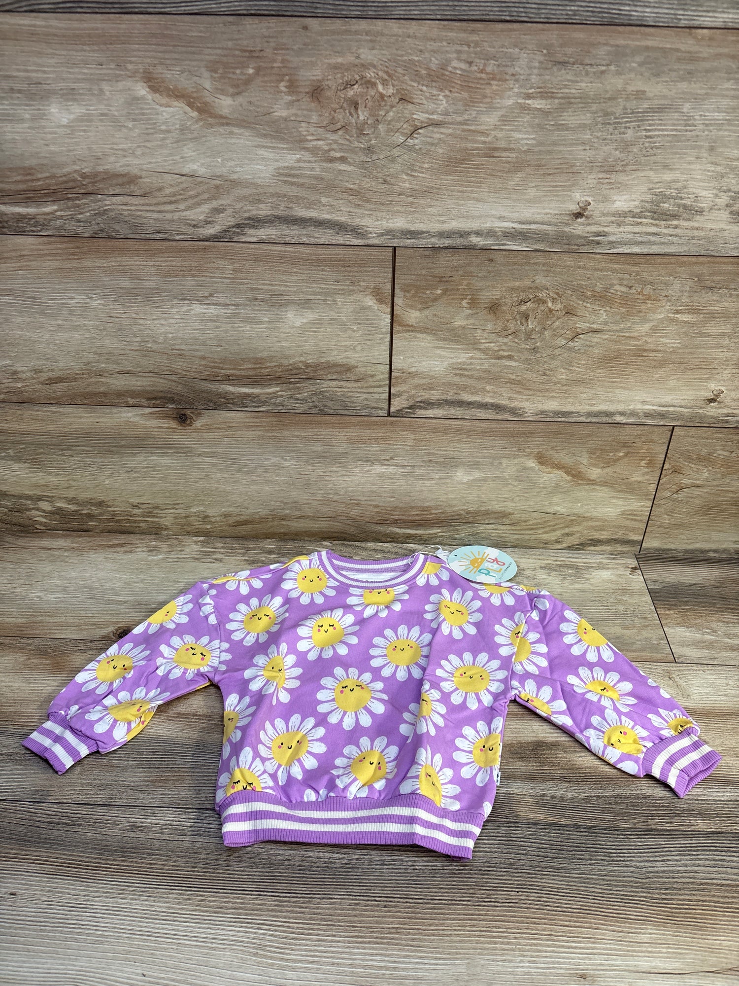 NEW Little Sleepies Play Bamboo Daisy Pullover Sweatshirt Purple sz 18-24m