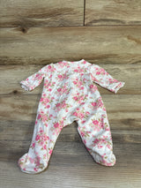 Little Me Ruffled Floral Sleeper White sz 3m