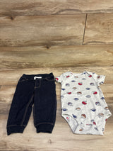 Carter's 2pc Football Bodysuit & Jeggings Set Grey sz 18m