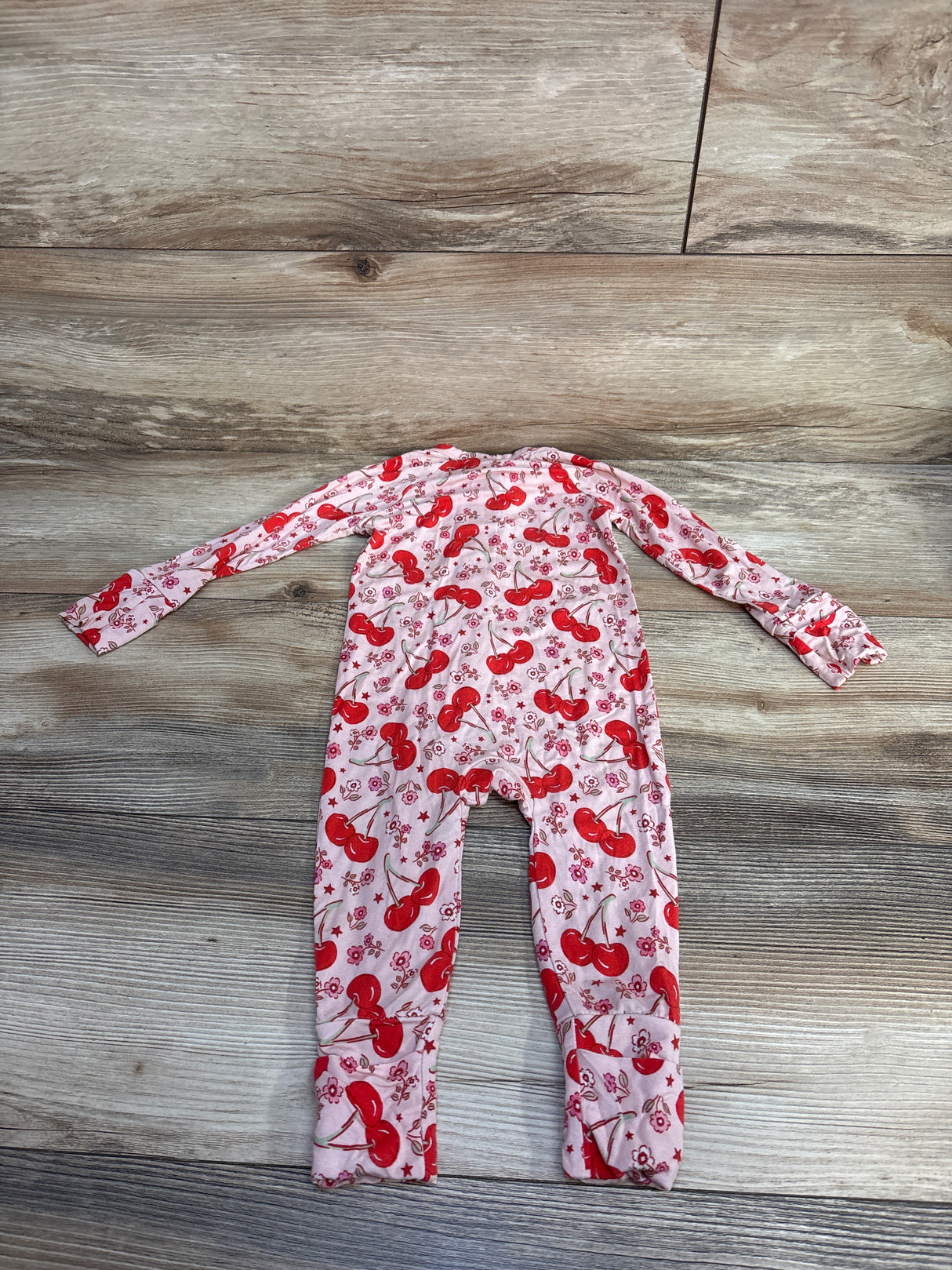 In My Jammers Cherry Sweet Zipper Romper Pink sz 3-6m