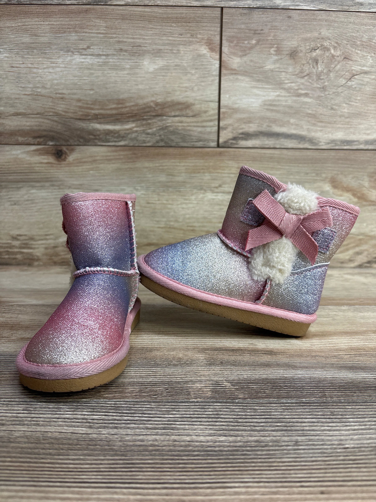 Krabor Glitter Faux Fur Winter Boots Pink sz 8c