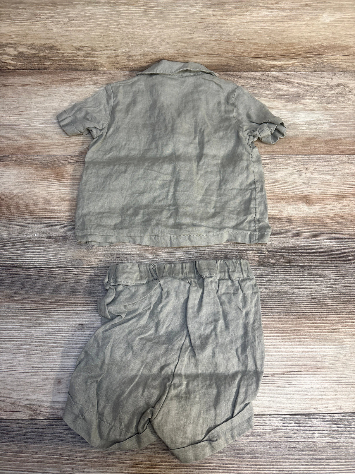 H&M 2pc Linen Set Sage Green sz 12m