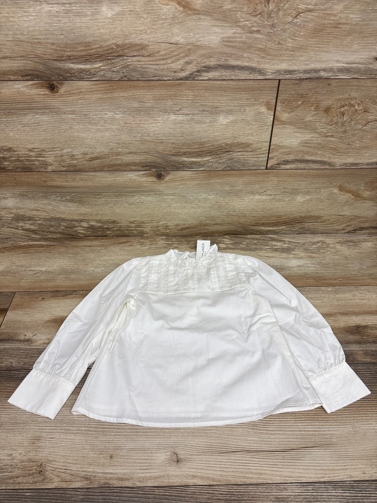 NEW Janie & Jack Pintuck Ruffle Collar Top White sz 4T