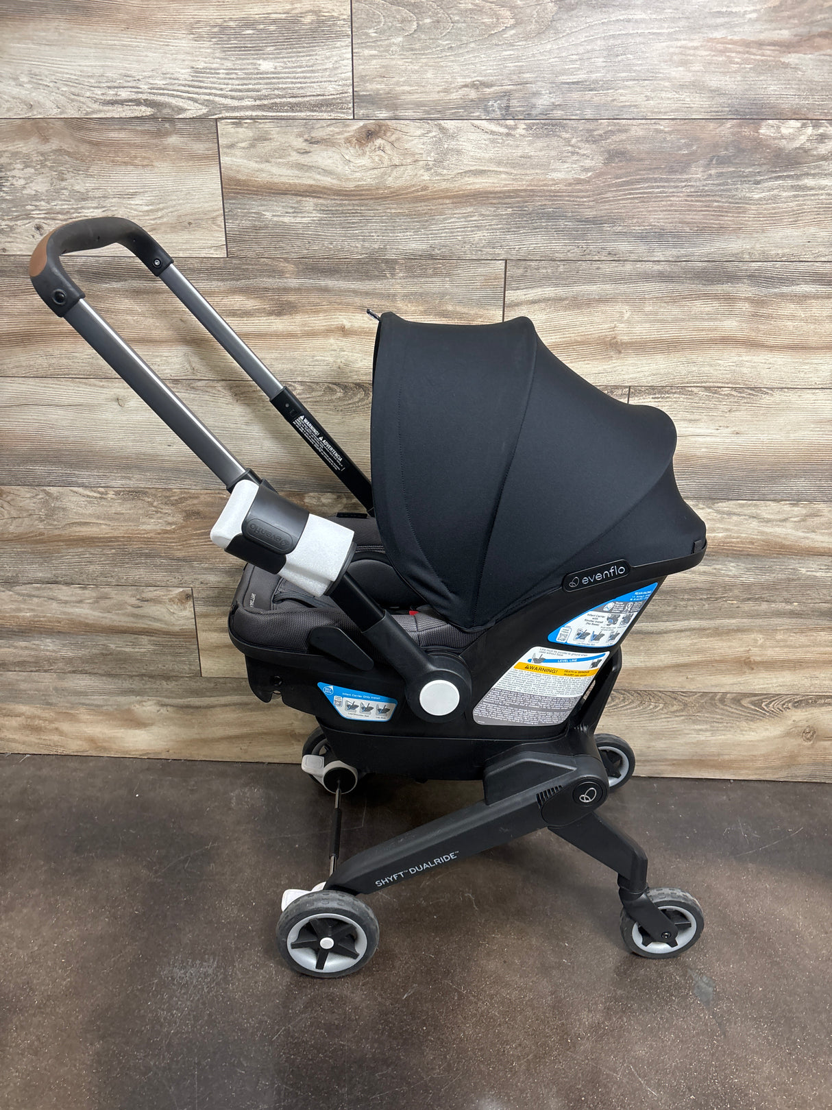 Evenflo Shyft DualRide Travel System in Boone Grey