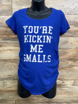 Motherhood Maternity You're Kickin' Me Smalls Shirt Blue sz Medium