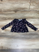 Children's Place Ruffle Floral Shirt Black sz 2T