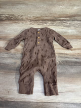 Modern Moments Tree Print Waffle Knit Coverall Brown sz 0-3m