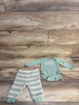Baby Essentials 2pc Just Like Dad Bodysuit Set Sage sz 9m