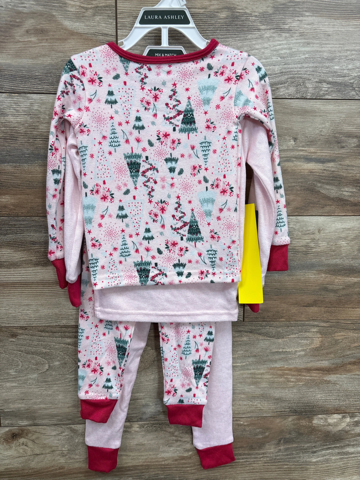 NEW Laura Ashley 4pc Christmas Pajama Set Pink sz 2T