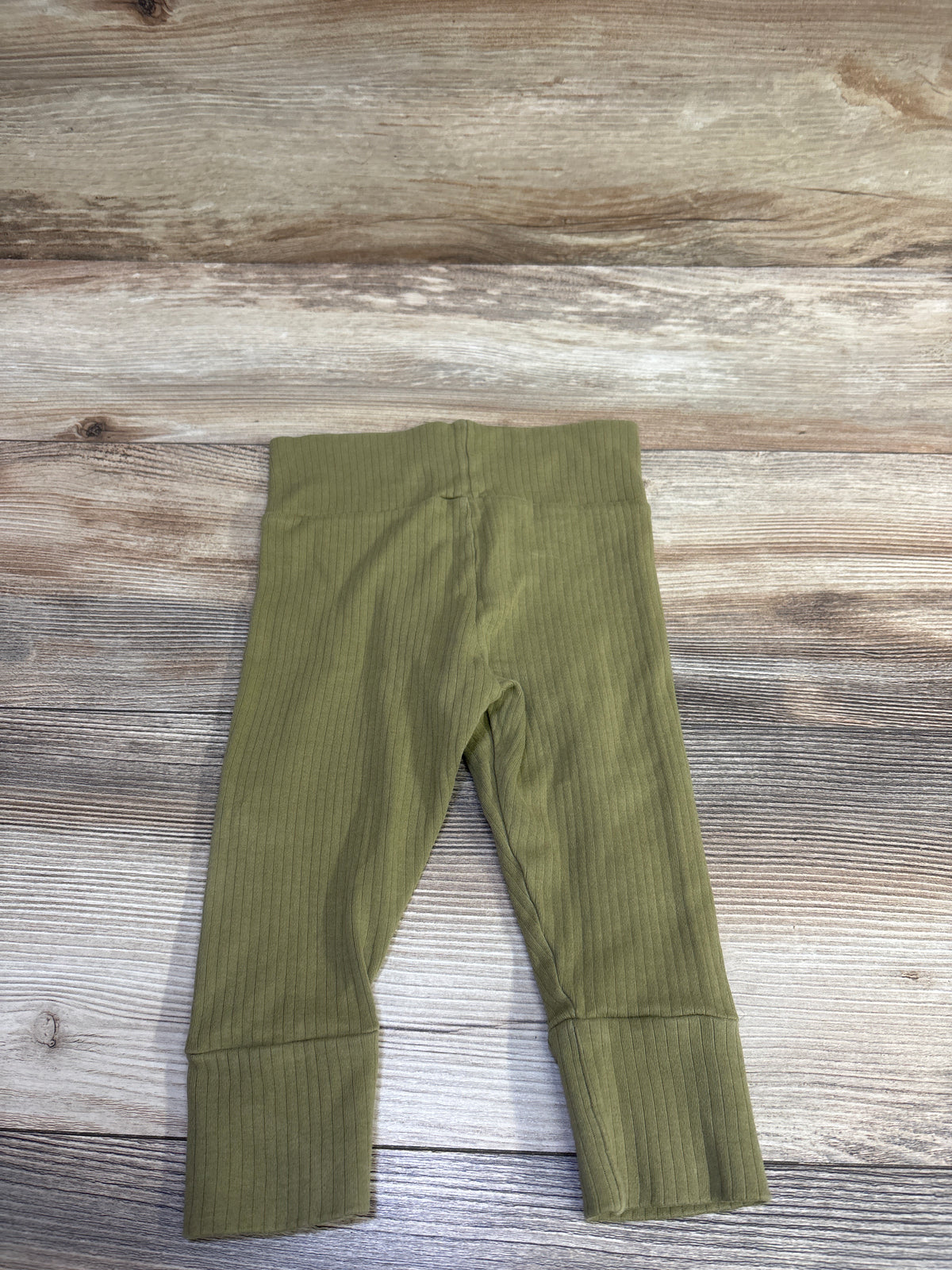 Colored Organics Ribbed Leggings Green sz 6-12m