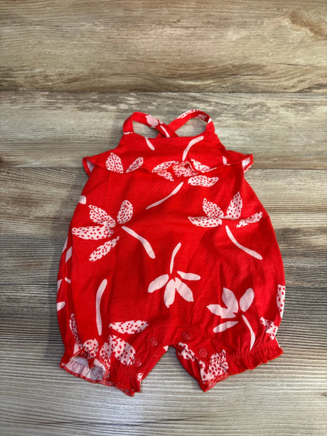 Just One You Floral Shortie Romper Red sz 6m - Me n Mommy To Be