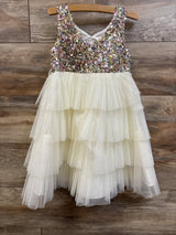 American Princess Layered Tulle Sequin Dress White sz 5T