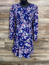 Sonoma Maternity Smocked Floral Dress Blue sz XL