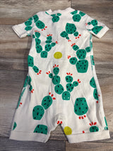 Hanna Andersson 2-Way Zip Shortie Sleeper Cactus White sz 6-12m