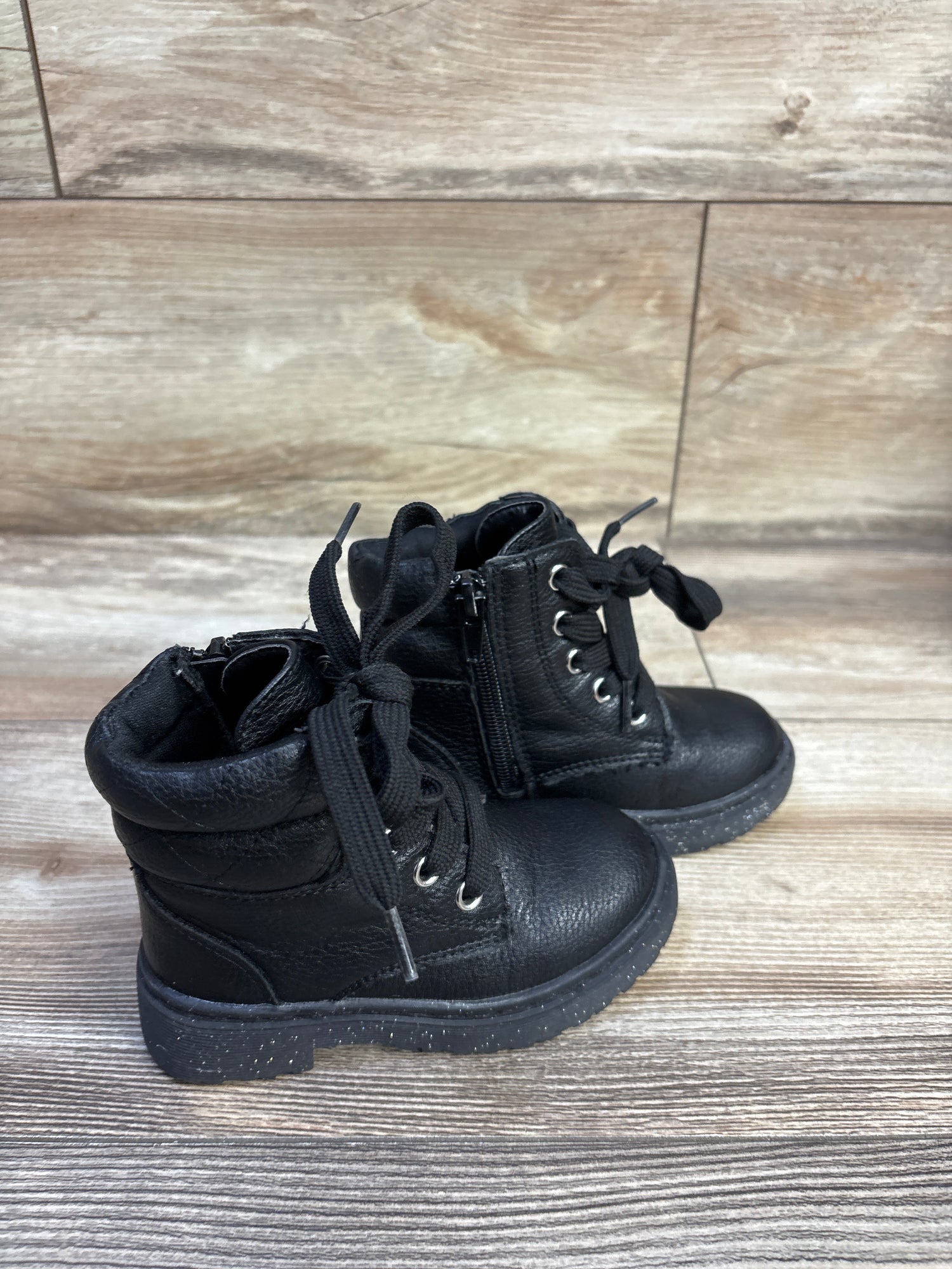 Sincerely Jules Glitter Lace-Up Boots Black sz 7c
