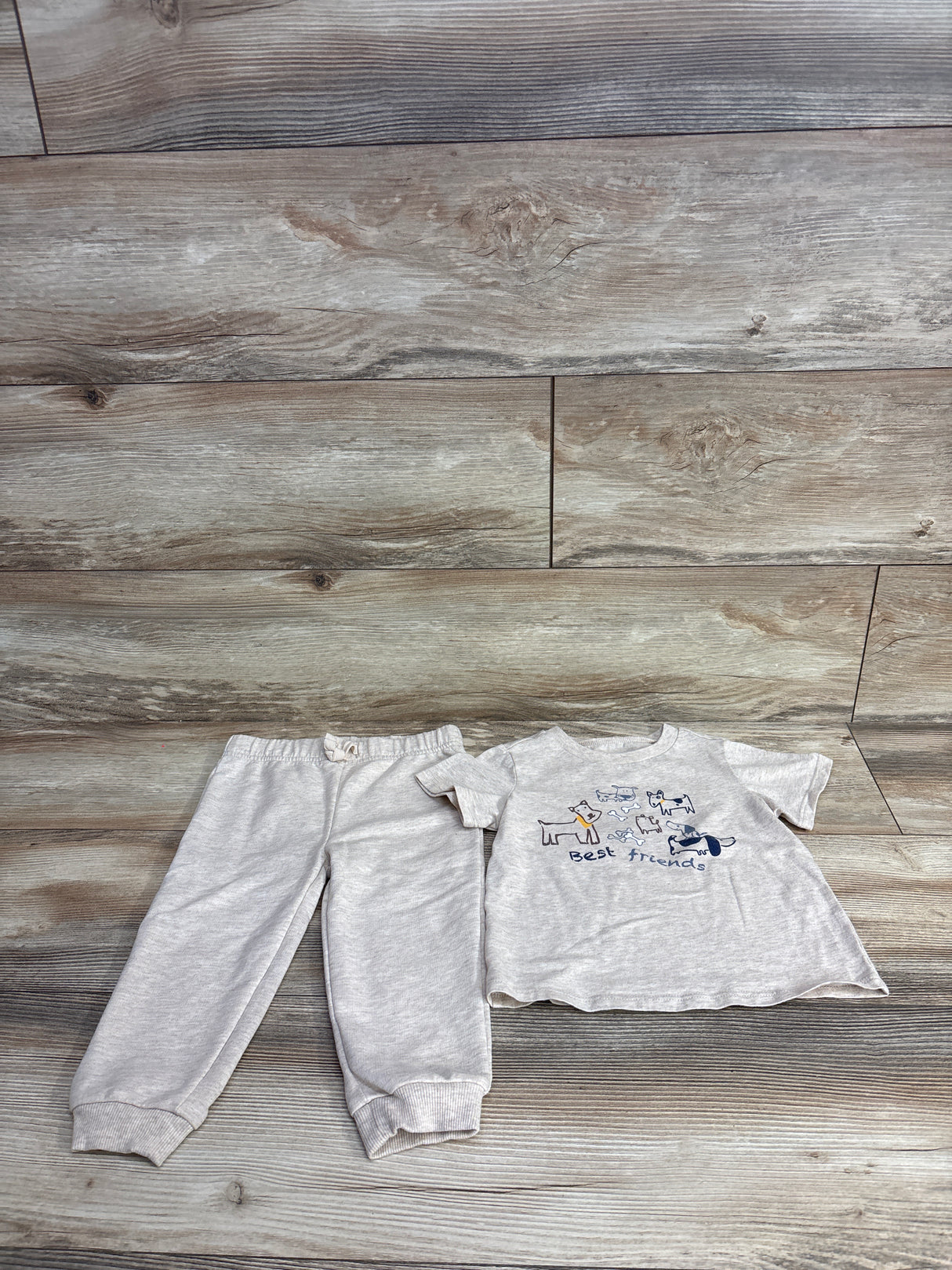 First Impressions 2pc Shirt & Joggers Set Beige sz 24m