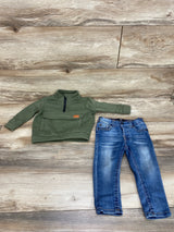 7 For All Mankind 2pc Sweatshirt & Jeans Green sz 12m