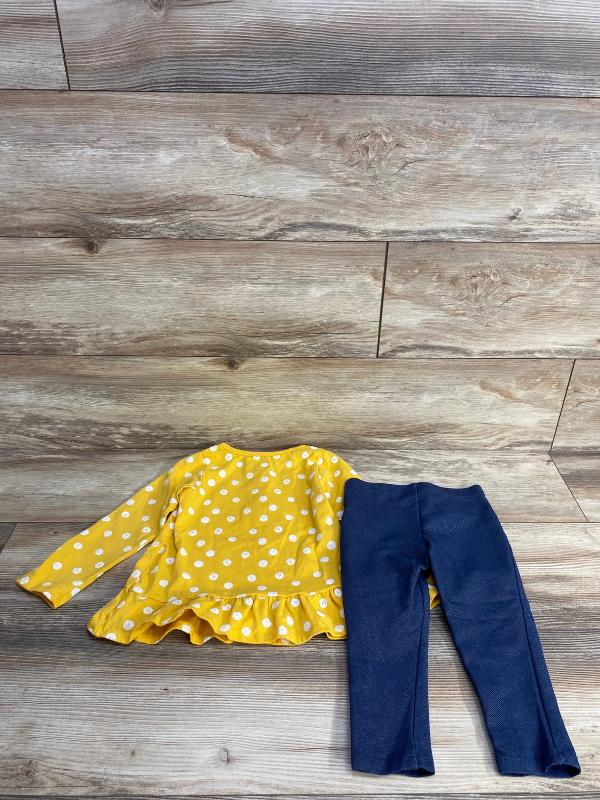 Kids Headquarters 2pc Peplum Shirt & Leggings Yellow sz 3T - Me n Mommy To Be