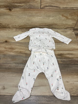 Just One You 2pc Kimono Shirt & Footed Pants Set White sz 3m