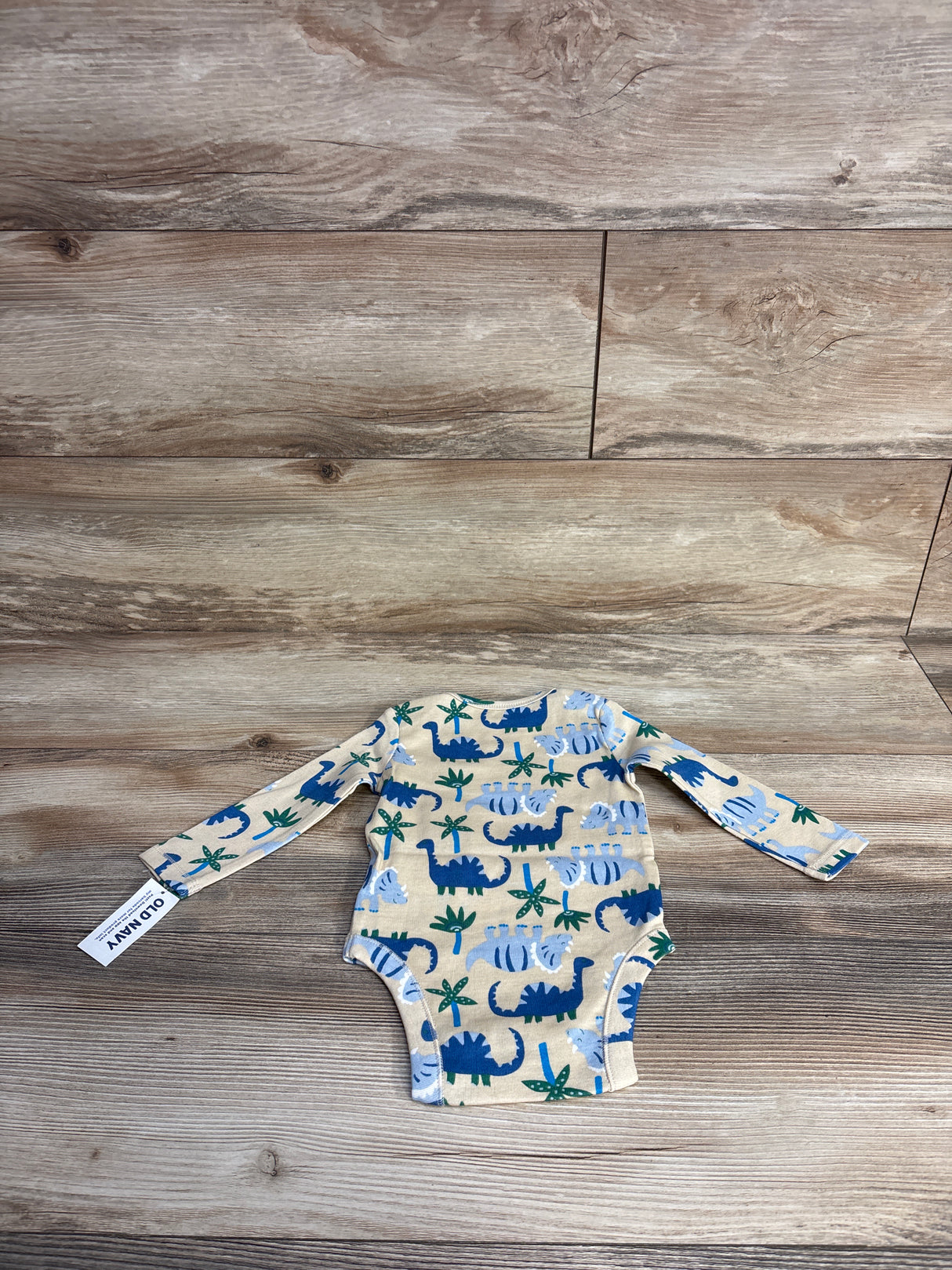 NEW Old Navy Long Sleeve Dinosaur Bodysuit Tan sz 3-6m