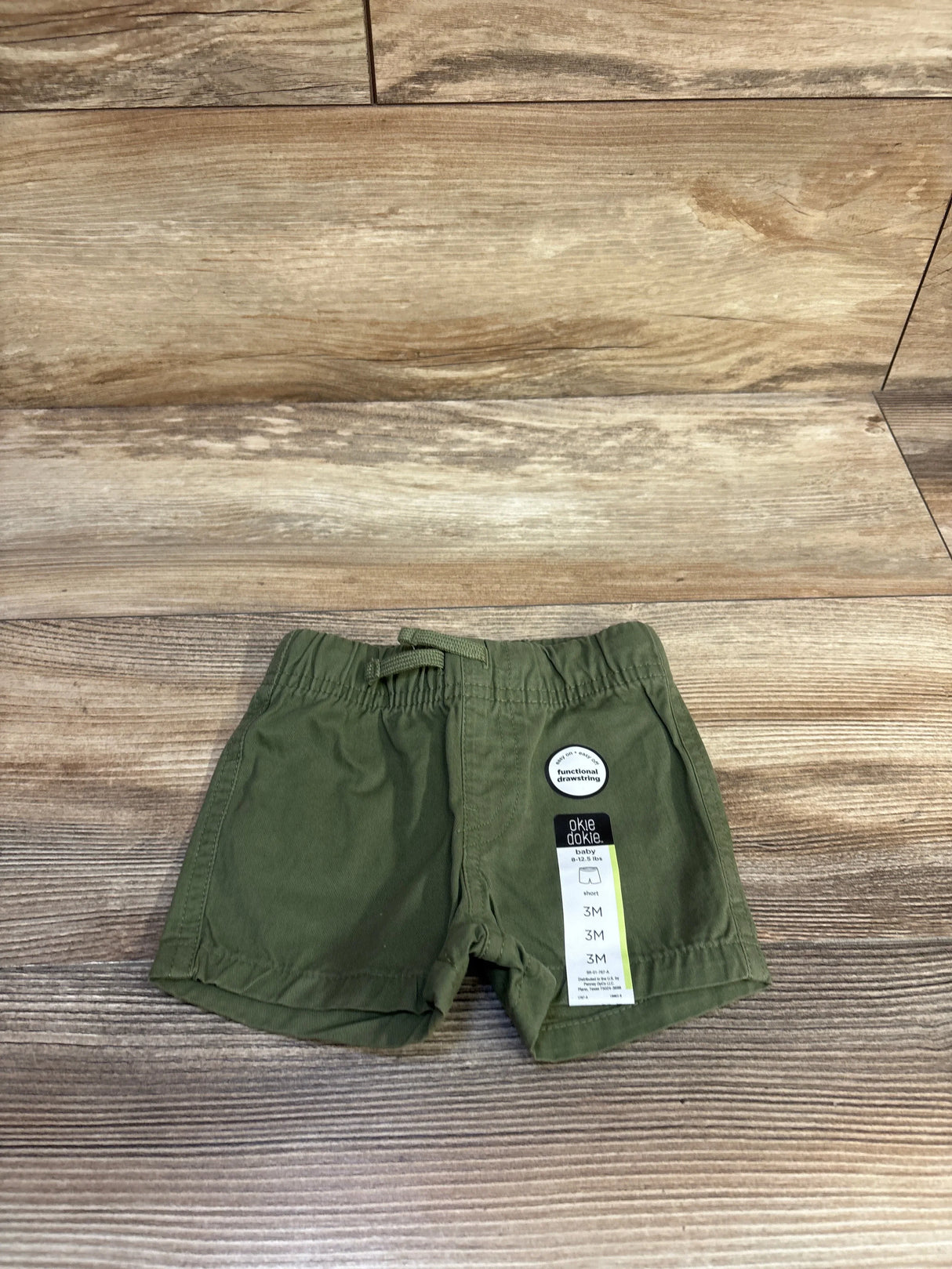NEW Okie Dokie Drawstring Shorts Green sz 3m