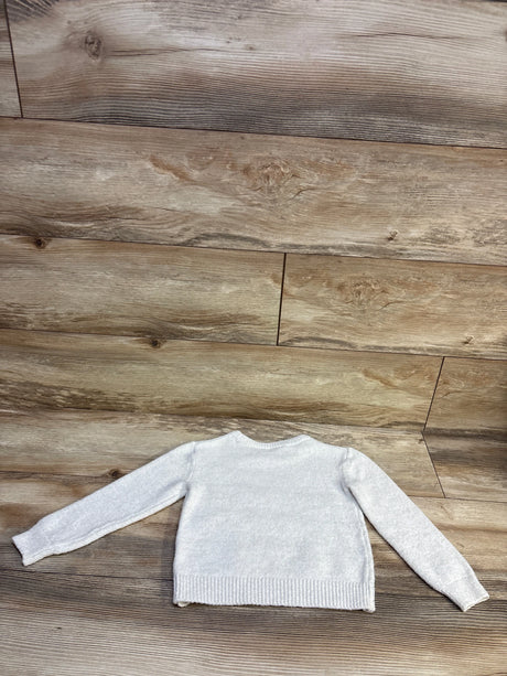 Children's Place white pullover sequin sweater for toddlers, size 3T, on a wood background