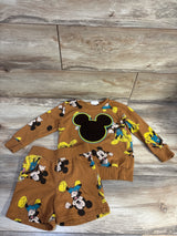 Disney Junior 2pc Mickey Mouse Sweatshirt & Shorts Set Brown sz 3T