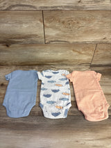Carter's 3pk Shark Bodysuits Blue sz 3m