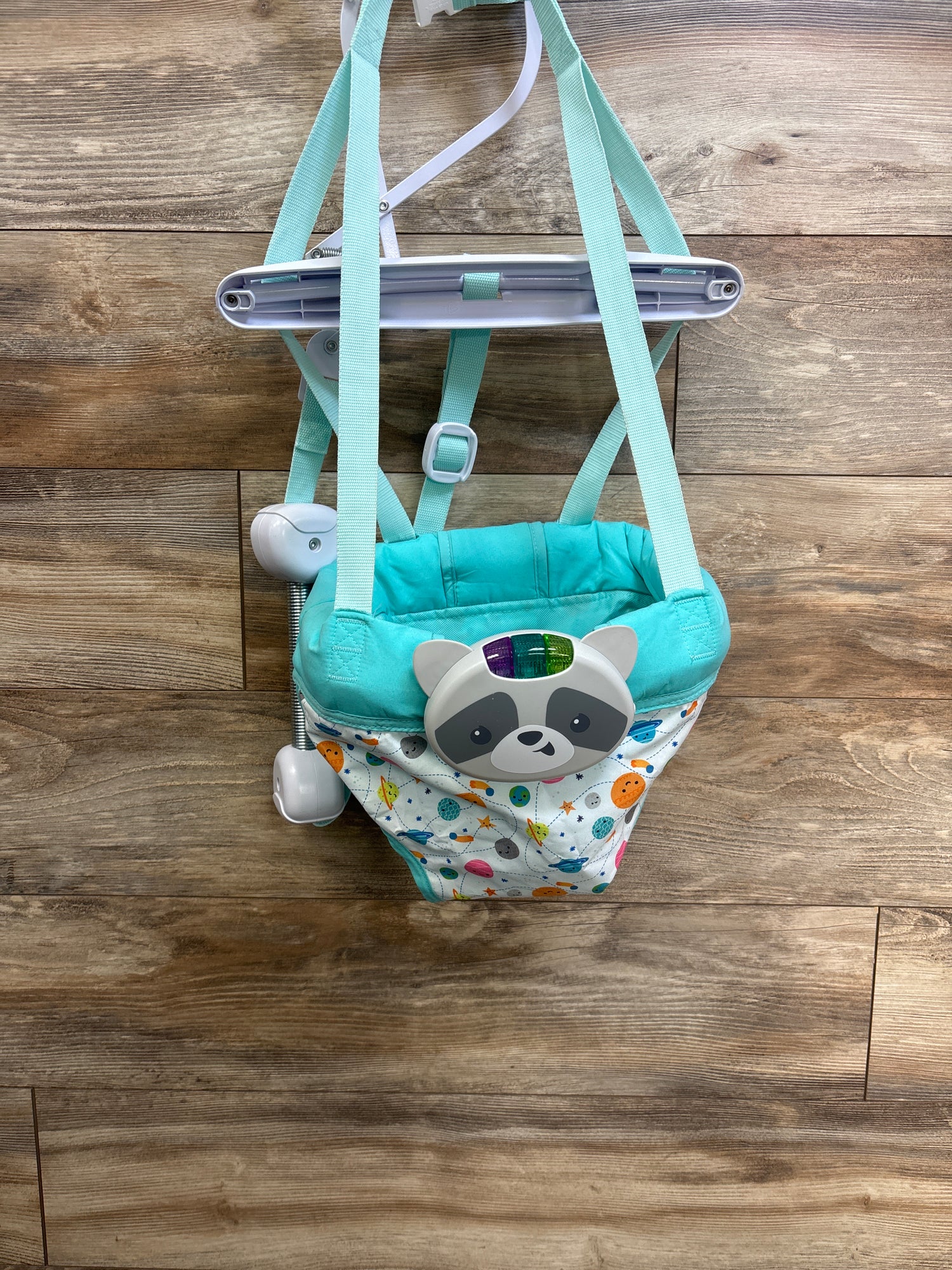 Infantino 2-in-1 Up and Away Music and Lights Doorway Jumper, Racoon