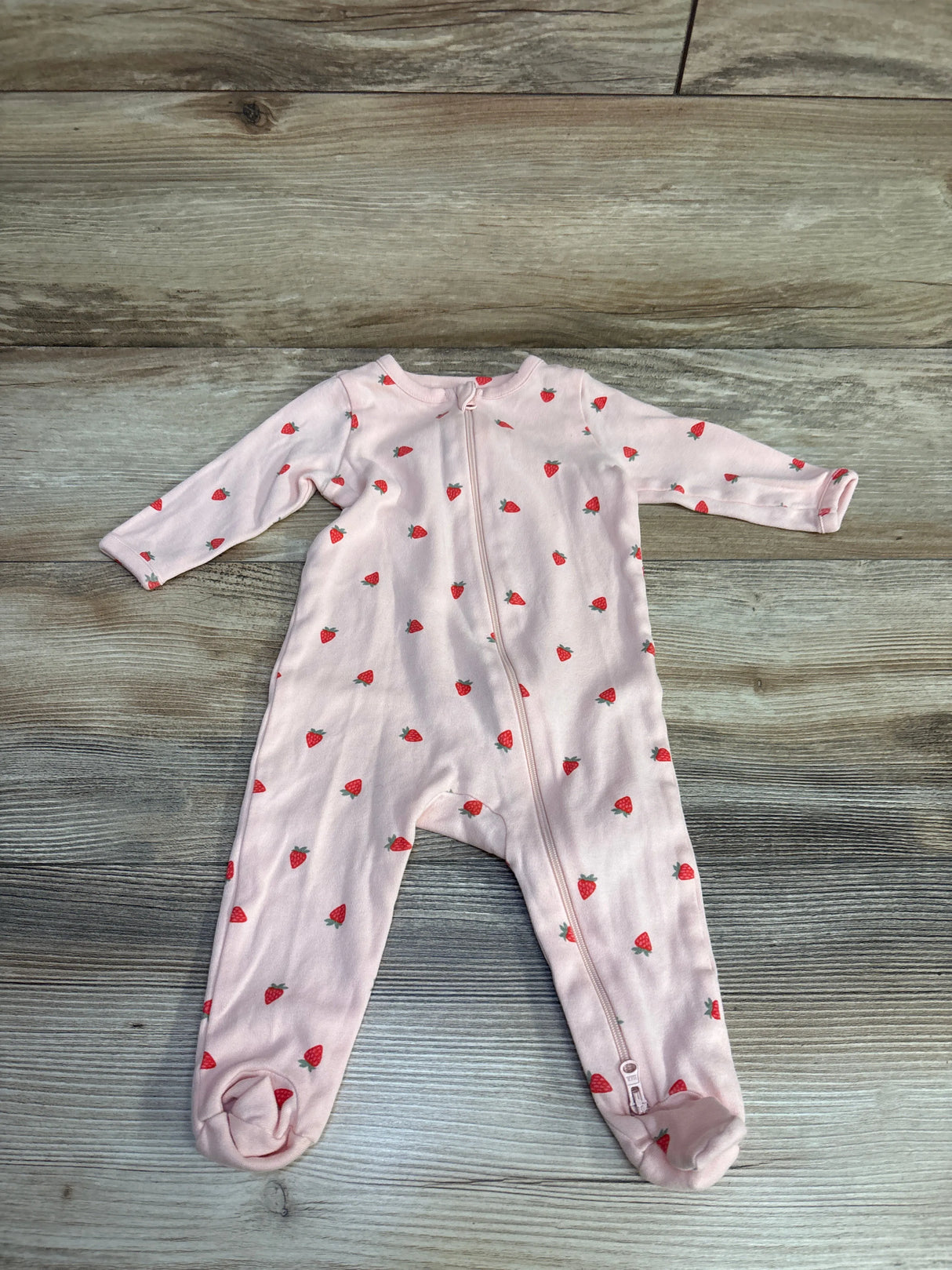 Nordstrom Strawberry Print Sleeper Pink sz 3m