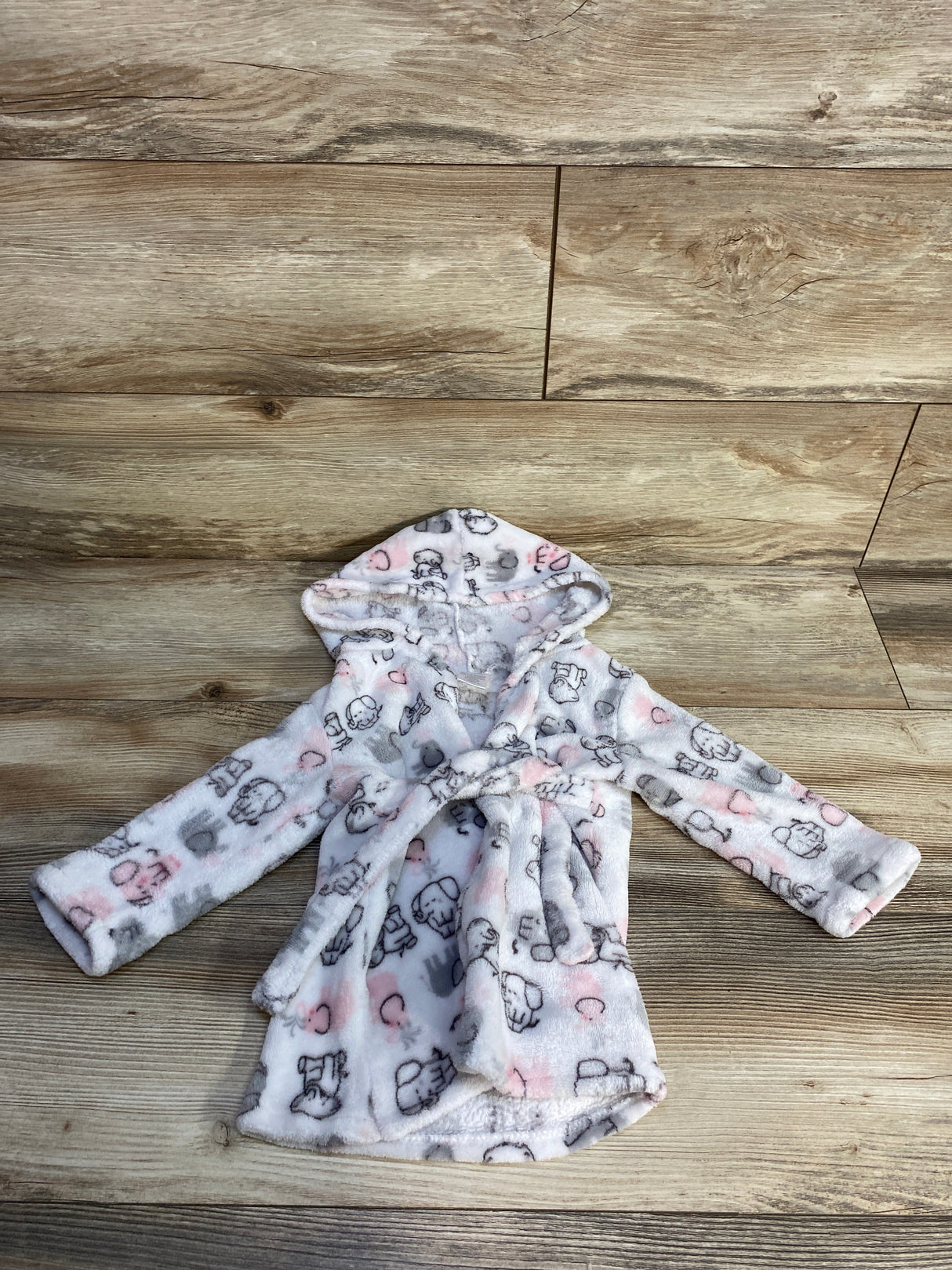 Little Beginning Elephant Print Robe White sz One Size