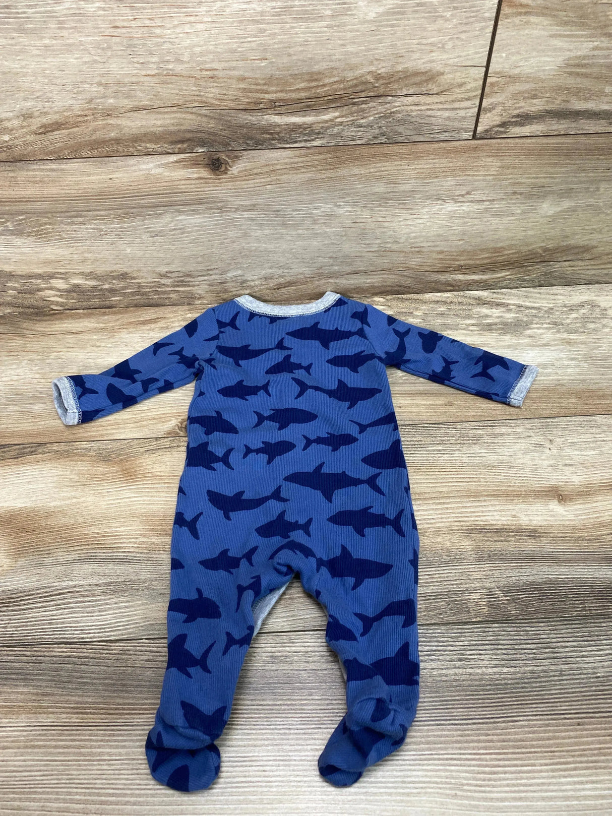 Carter's Shark Print Sleeper Blue sz 3m