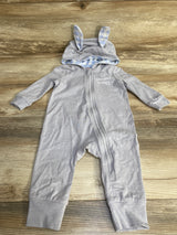 Cat & Jack Snuggle Bunny Hooded Coverall Gray sz 3-6m