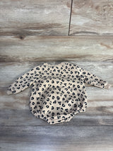 Old Navy Leopard Print Sweater Romper Tan sz 6-12m