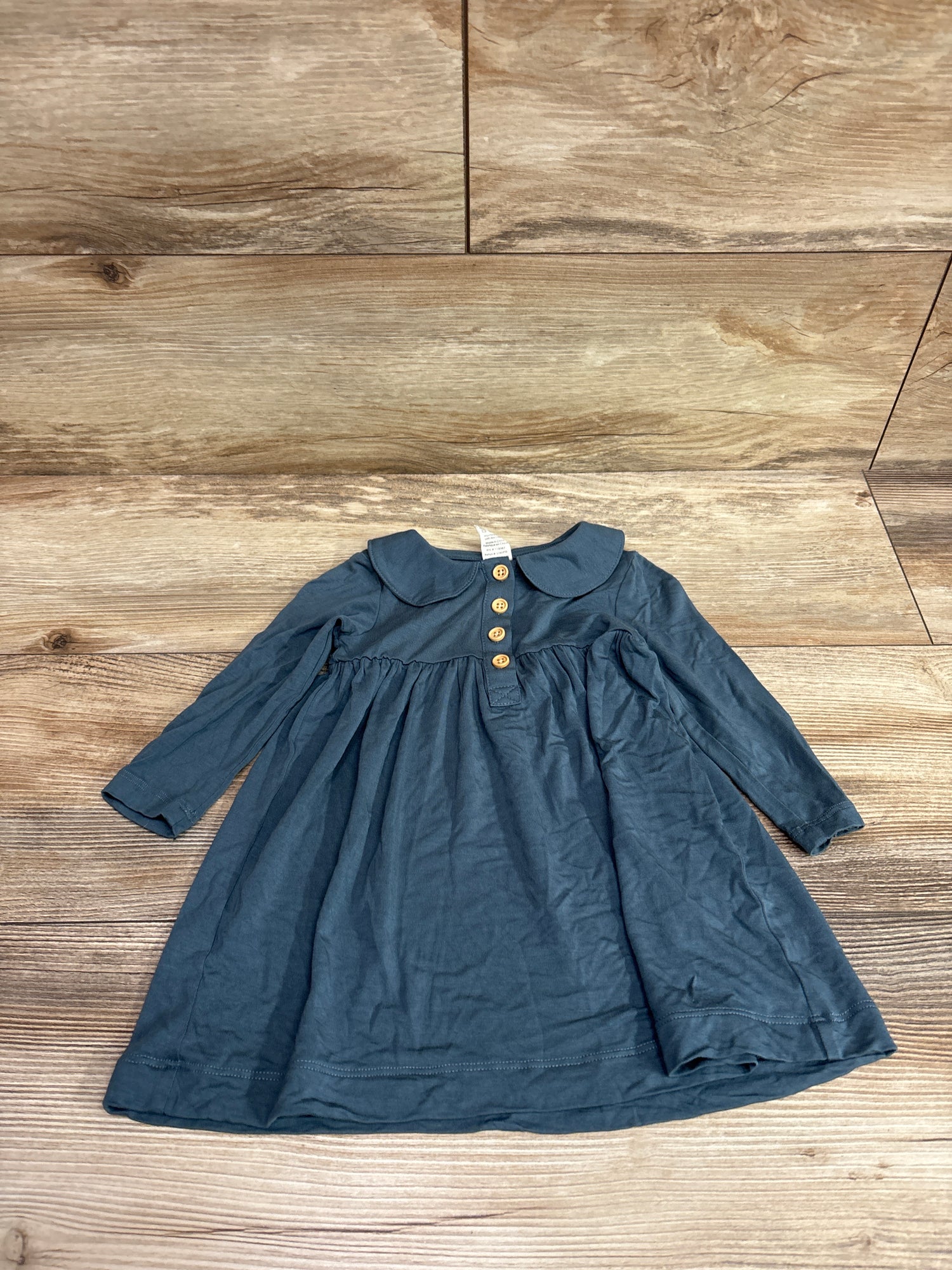 Kate Quinn Bamboo Henley Peter Pan Collar Dress Blue sz 6-12m
