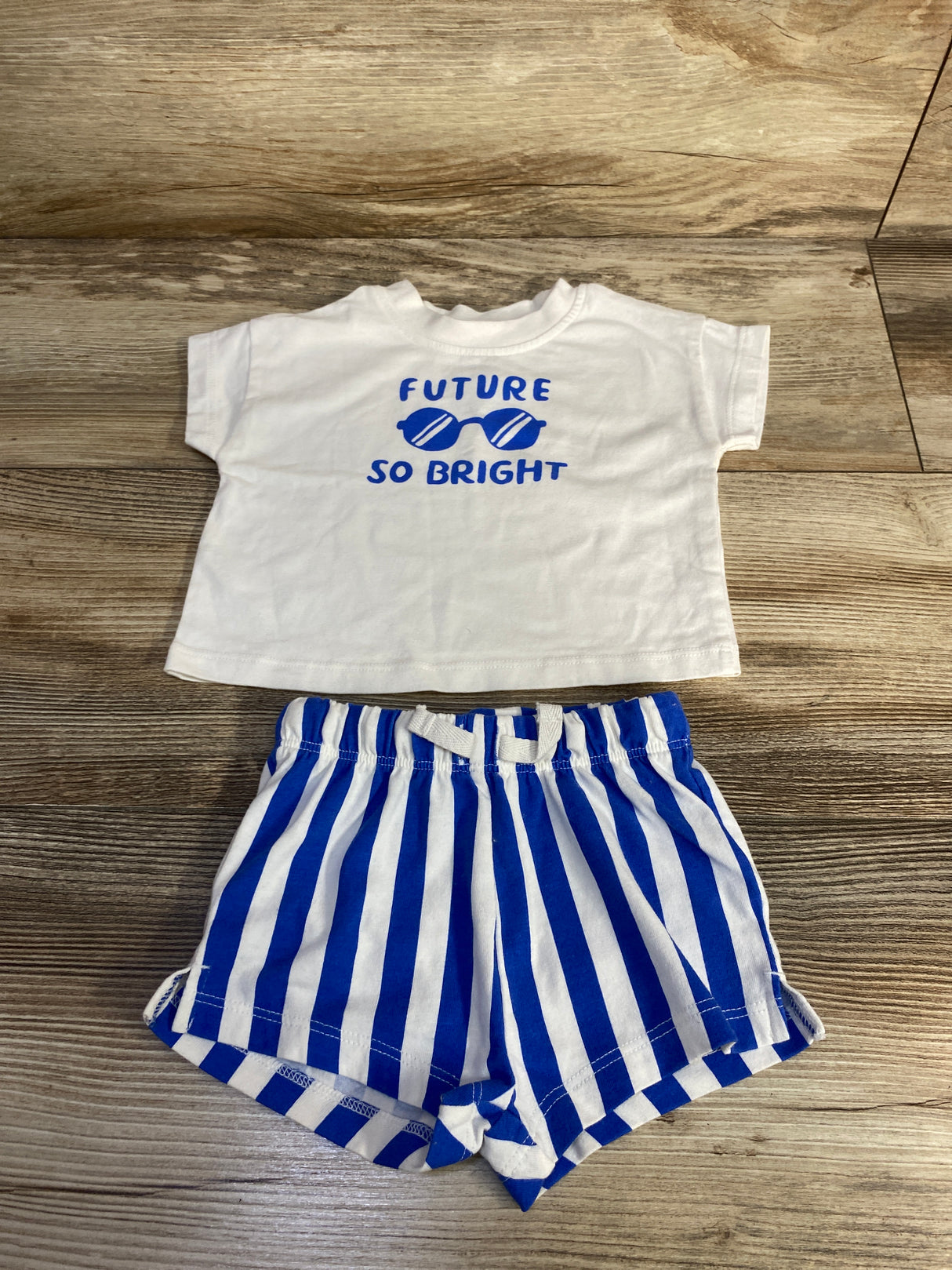 Cat & Jack 2pc Future So Bright Shirt & Shorts Set White sz 0-3m