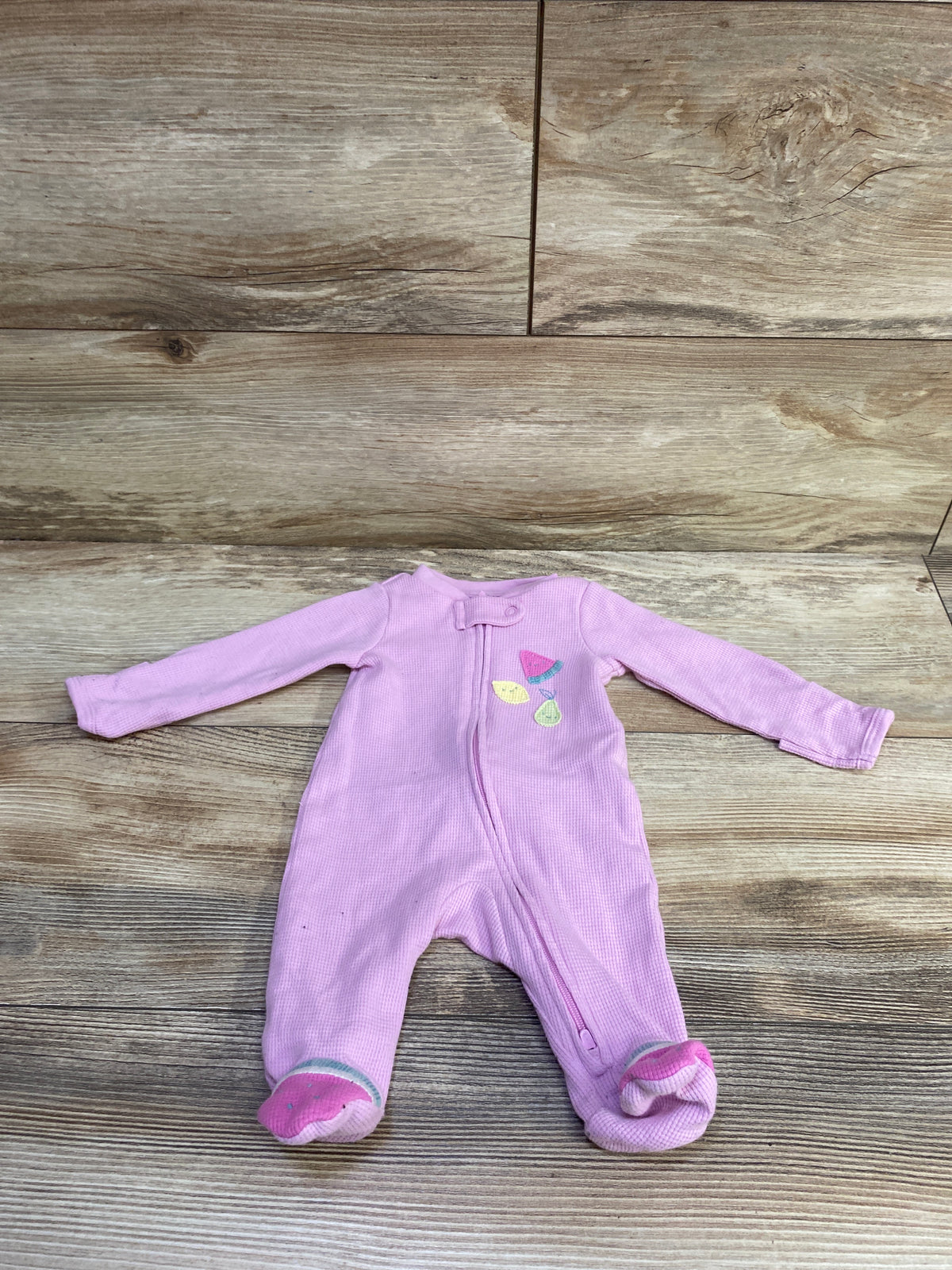Just One You Waffle Knit Sleeper Pink sz Newborn