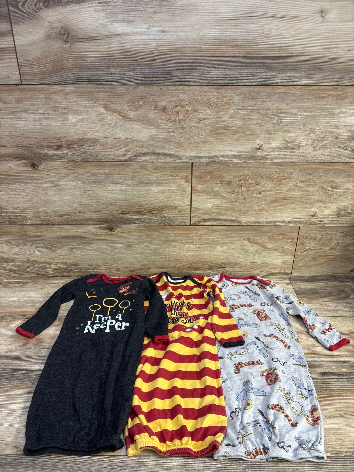 Harry Potter 3pk Sleep Gowns Grey sz 0-6m