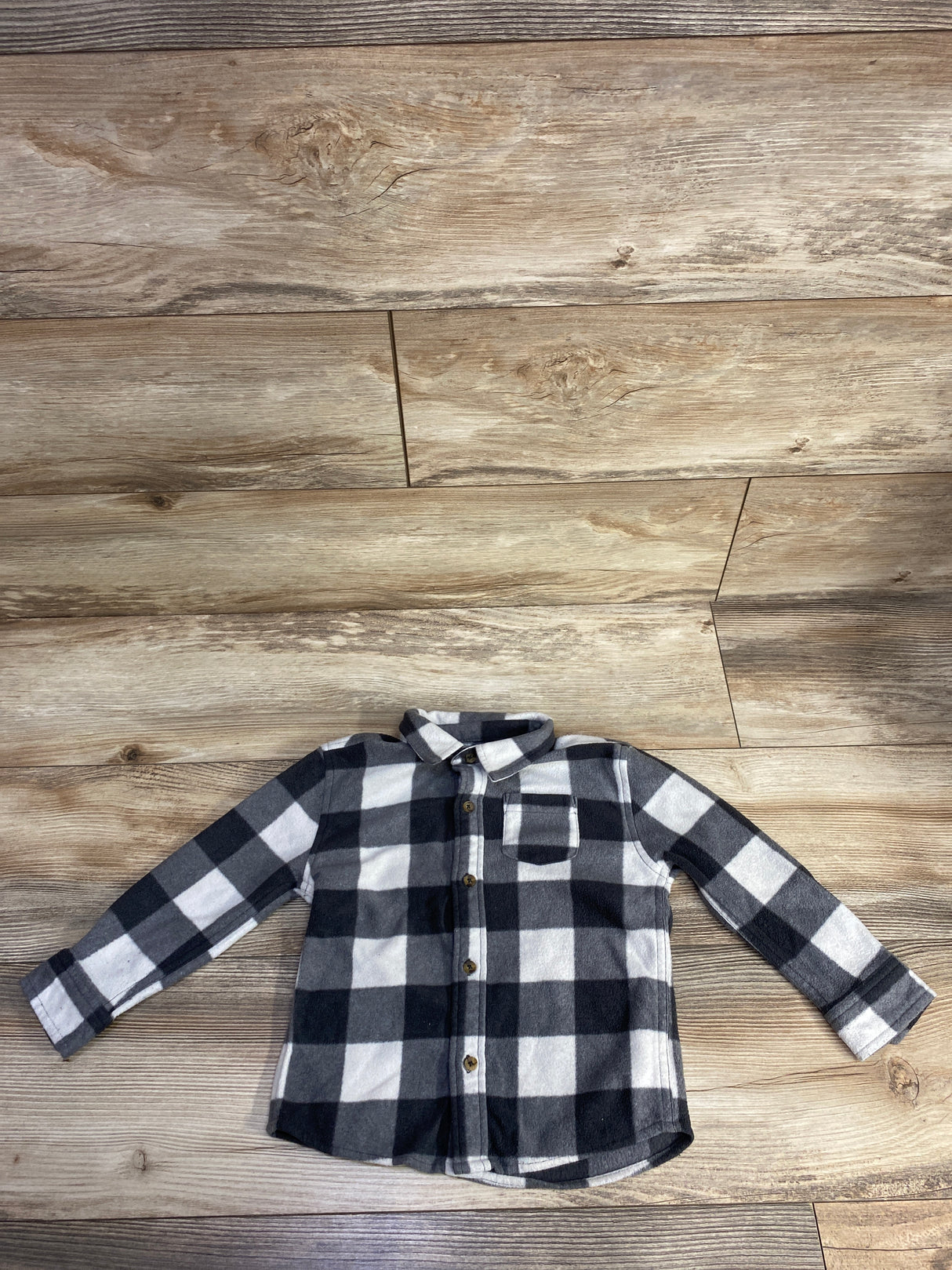 Jumping Beans Fleece Plaid Flannel Grey sz 3T
