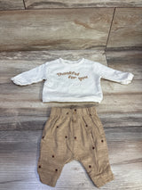 Carter's 2pc Thankful For You Sweatshirt & Pants Set Ivory sz Newborn