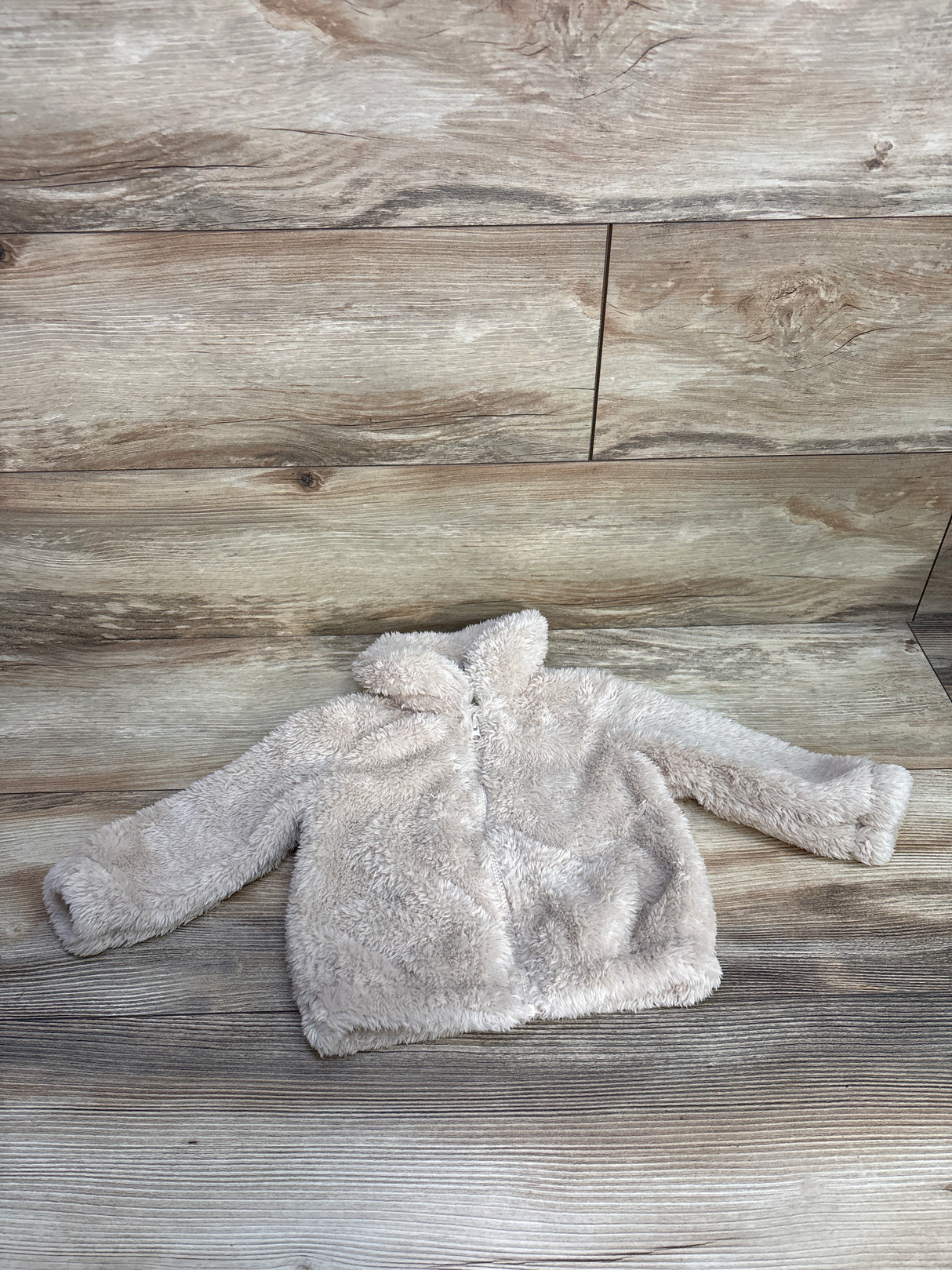 Just One You Fluffy Full Zip Jacket Beige sz 12m