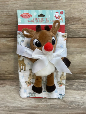 NEW Rudolph the Red-Nosed Reindeer Swaddle Plush and Blanket Baby Toy - Me n Mommy To Be