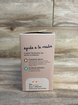 Side view of NEW Tommee Tippee Natural Start slow flow baby bottles 2pk 9oz pink box showcasing anti-colic info on wood floor